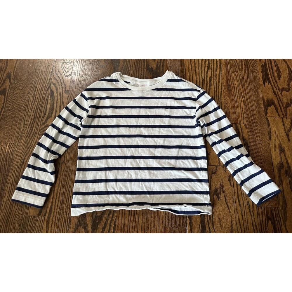 Hanna Andersson 100%Pima Cotton Blue White‎ Stripe Long Sleeve Shirt SZ  110 (5)